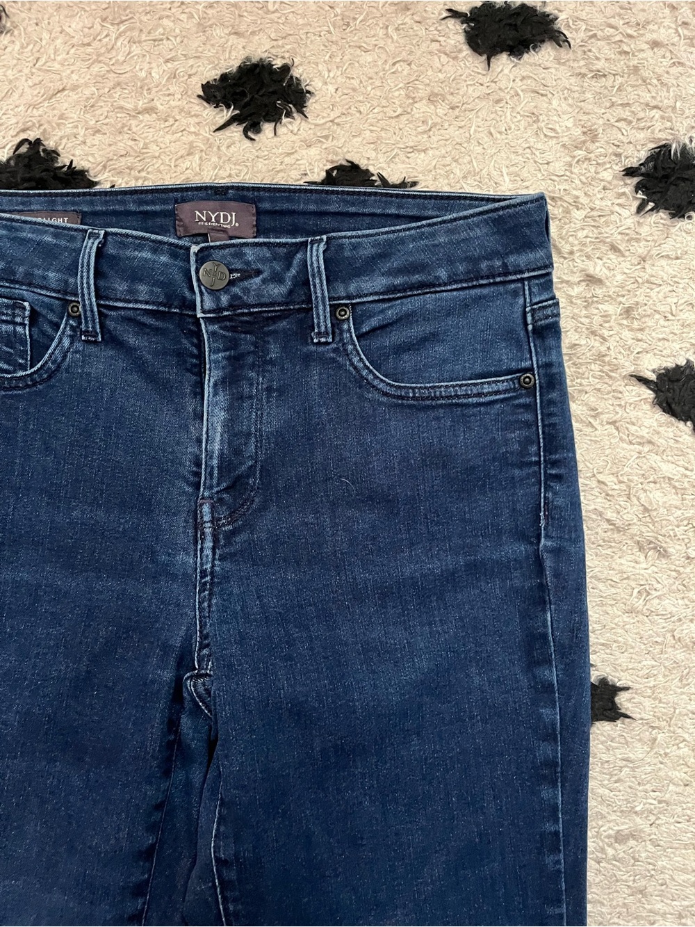 NYDJ size 6 marilyn straight Women's Blue Straight-Leg Jeans - Picture 4 of 11